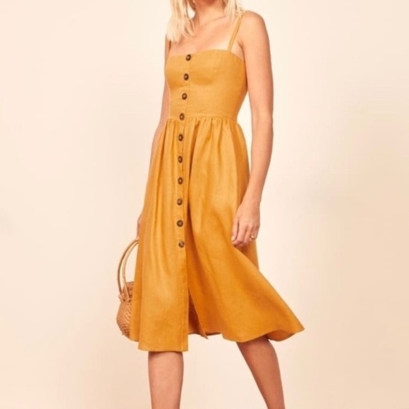 Reformation Dresses & Skirts - NWT Reformation Tori Dress in Ochre, Size 4